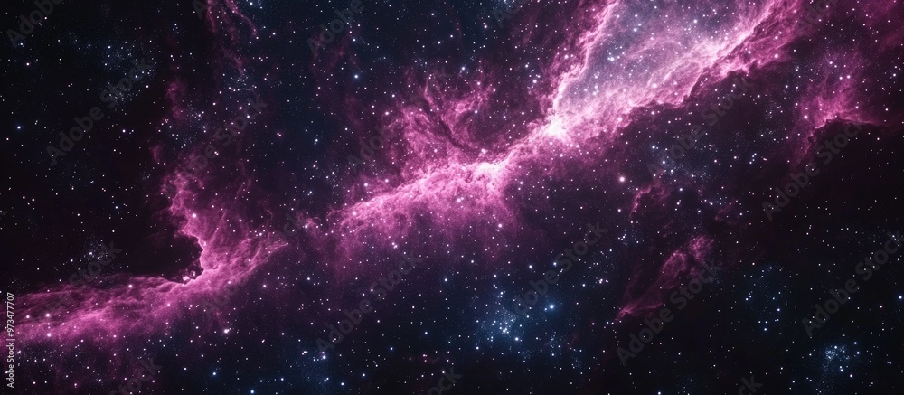 Obraz premium Vast star field and vibrant nebula in the depths of space countless light years away from our planet
