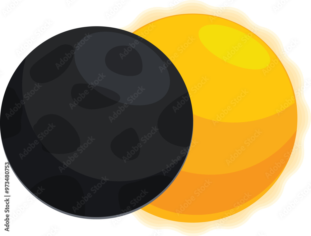 Obraz premium Dark side of the moon partially covering the sun, creating a partial solar eclipse