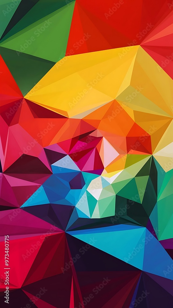 Fototapeta premium Low poly - Colorful abstract geometric background with triangular polygons.