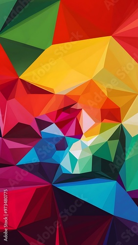 Low poly - Colorful abstract geometric background with triangular polygons.