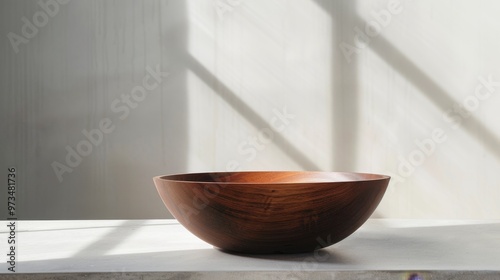 Wallpaper Mural Beautiful Handcrafted Wooden Bowl in Natural Light Torontodigital.ca