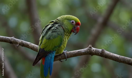 Beautiful parrot in the jungle 