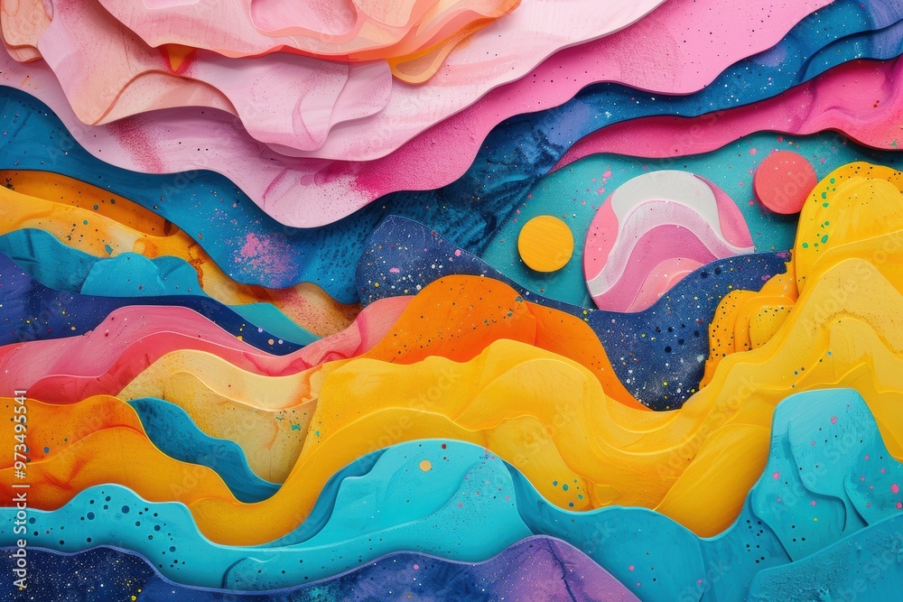 Surreal abstract landscapes blend vibrant colors and textures in dreamlike formation Surreal abstract landscapes blend vibrant colors and textures in dreamlike formation