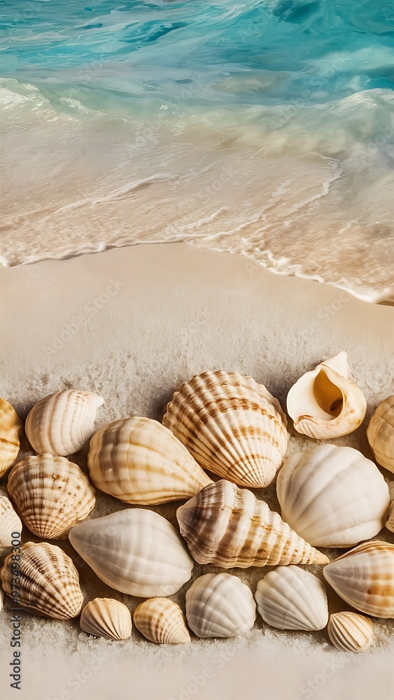 Sea shells with sand as background Sea shells with sand as background