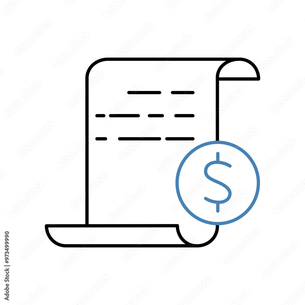 invoice concept line icon. Simple element illustration. invoice outline symbol design. invoice concept line icon. Simple element illustration. invoice outline symbol design.