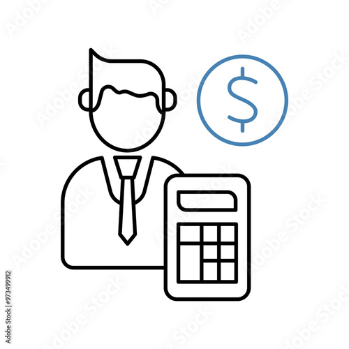 accountant concept line icon. Simple element illustration. accountant outline symbol design.