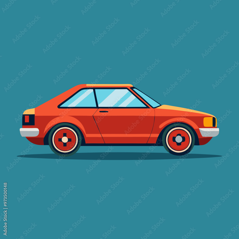 a side view of a car in a flat design style a side view of a car in a flat design style