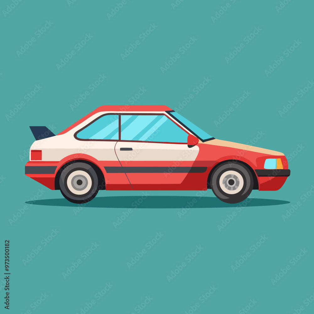 a side view of a car in a flat design style a side view of a car in a flat design style