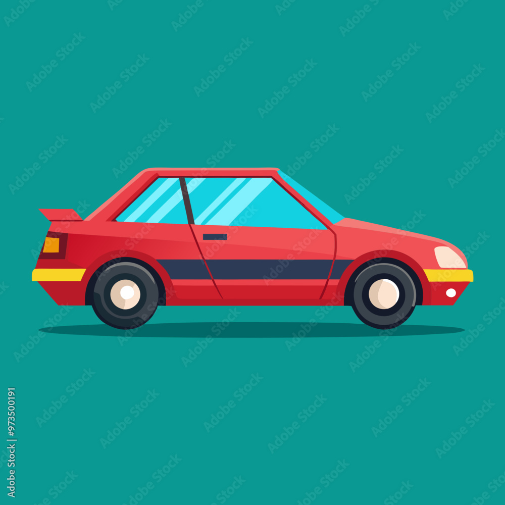 a side view of a car in a flat design style a side view of a car in a flat design style
