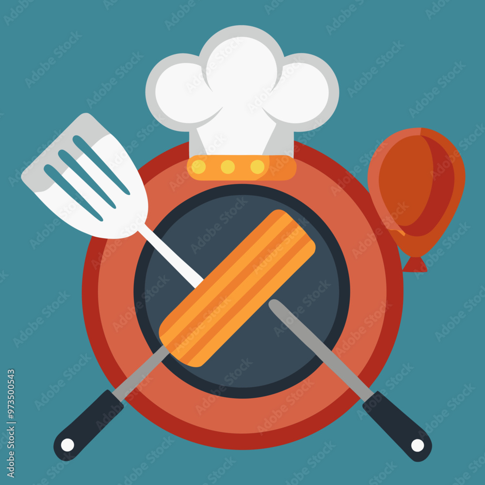 illustration of a chef hat with spoon illustration of a chef hat with spoon