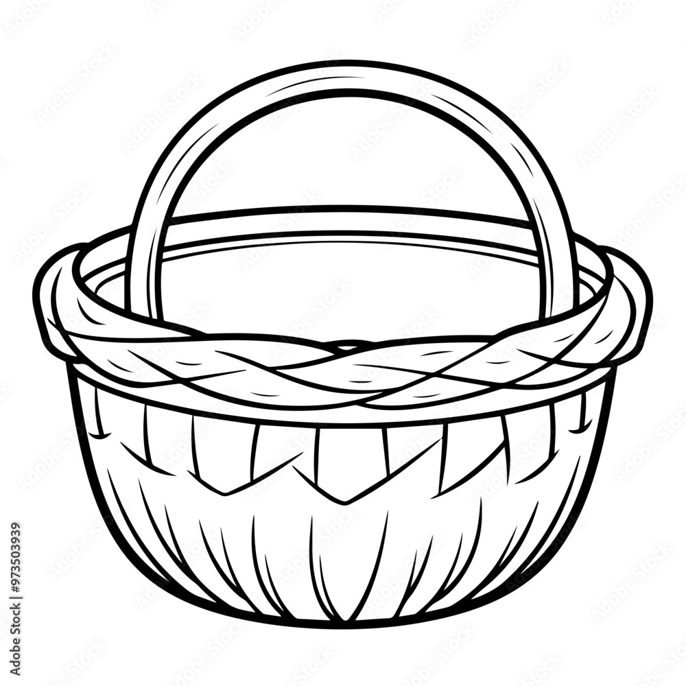 Fototapeta premium Weave elegance into designs with a basket outline icon vector, perfect for versatile and stylish applications.
