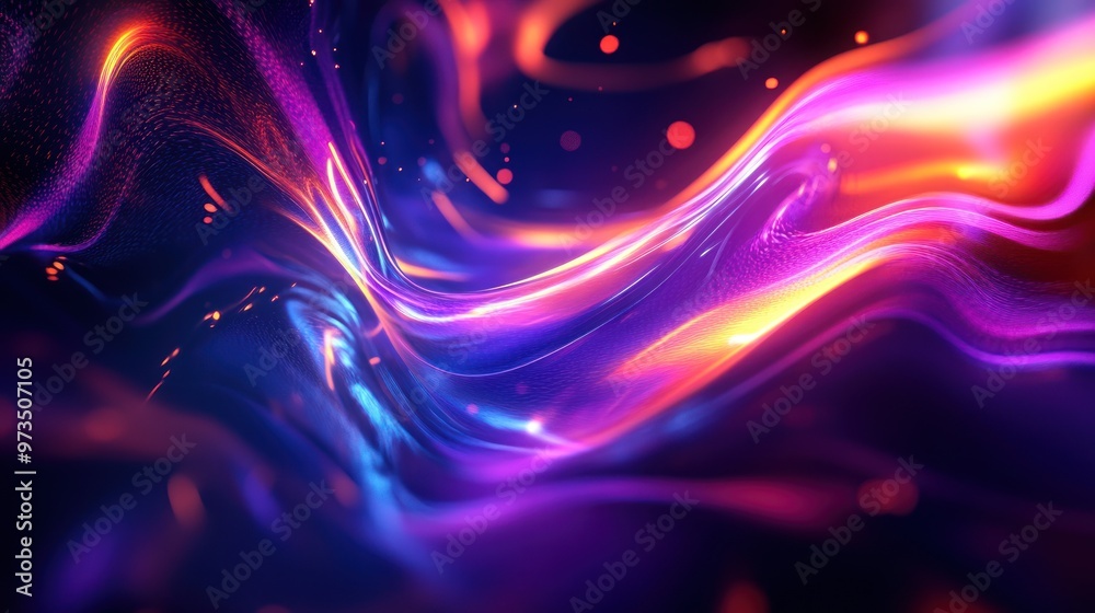 Abstract colorful wavy background with bright glowing lights. Abstract colorful wavy background with bright glowing lights.