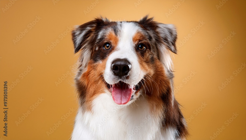 Fototapeta premium Australian Shepherd dog on colored background