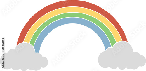 Rainbow weather illustration for learning forecast vocabulary