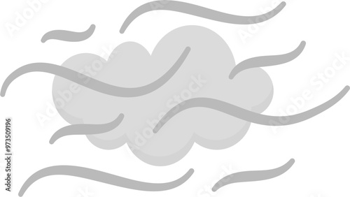 Foggy weather illustration for learning forecast vocabulary