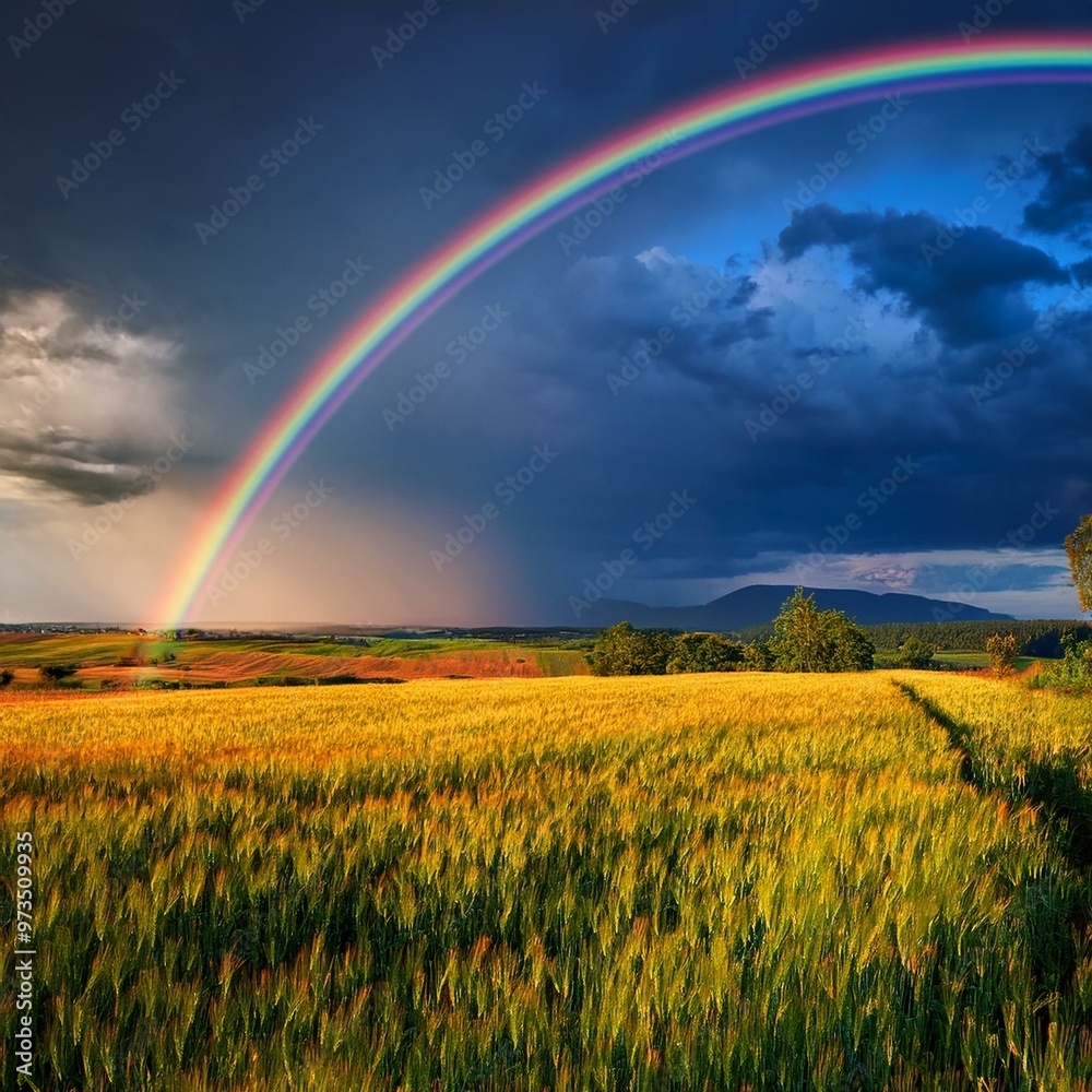 rainbow after the thunderstorm, AI generated rainbow after the thunderstorm, AI generated
