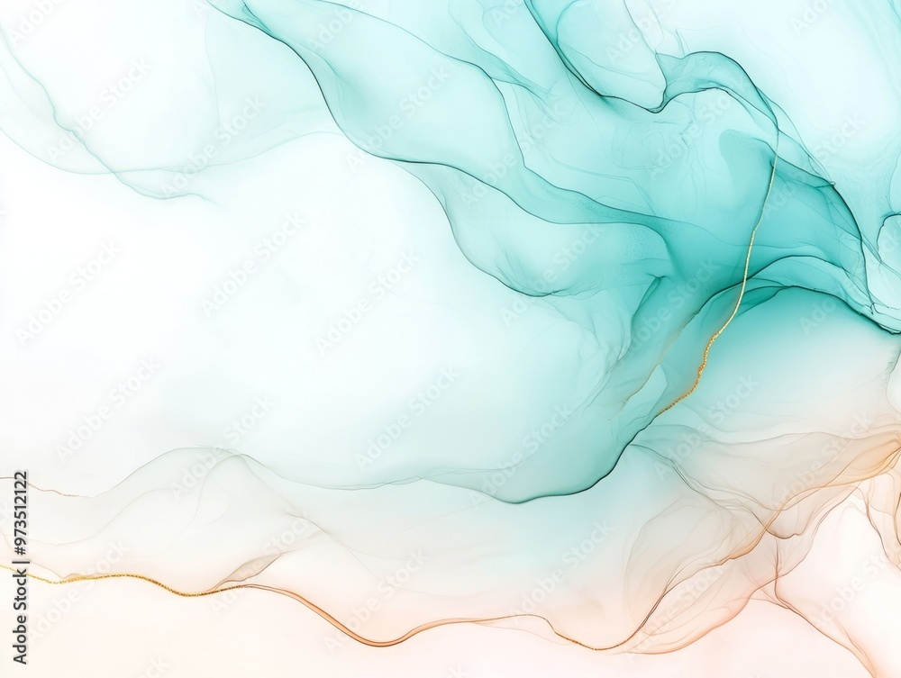 Blue Tint Abstract Alcohol Ink PAinted Background. Colorful Cyan and Golden Particles Creative Modern Wallpaper Design Template. Blue Tint Abstract Alcohol Ink PAinted Background. Colorful Cyan and Golden Particles Creative Modern Wallpaper Design Template.