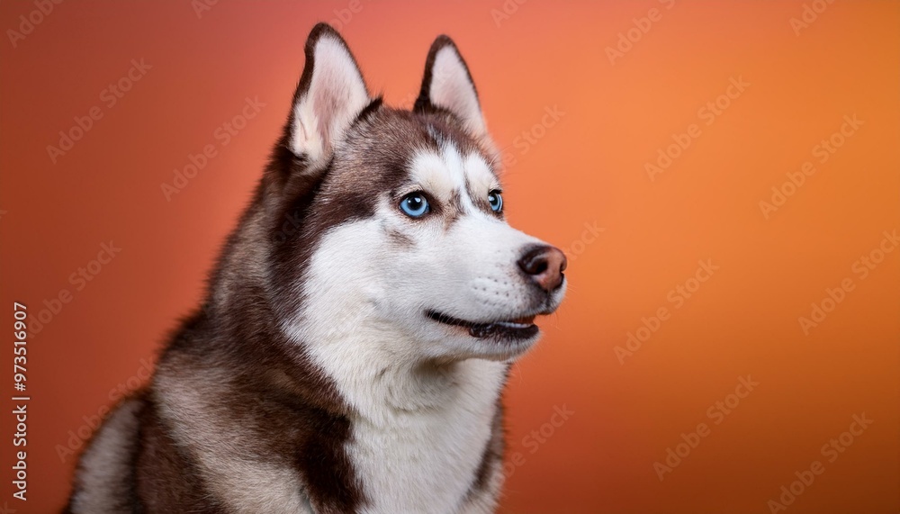 Siberian Husky dog on colored background Siberian Husky dog on colored background