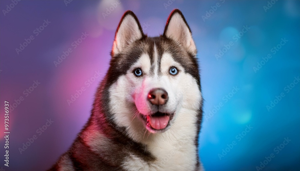 Siberian Husky dog on colored background Siberian Husky dog on colored background