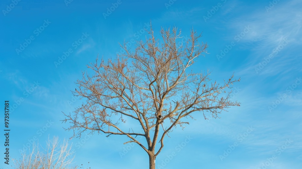Tree without foliage against a blue sky to be used in composites Tree without foliage against a blue sky to be used in composites