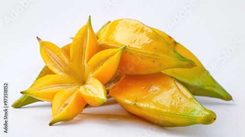 Tropical star fruit on white background