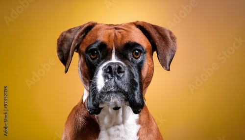 boxer dog on colored background