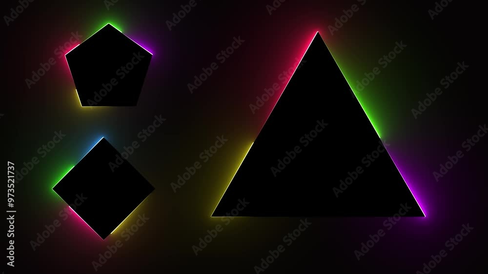 neon rectangle and ellipse loot animation in black background.