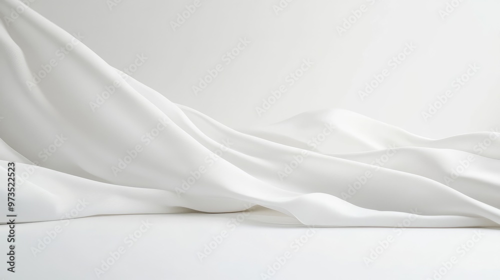 Fototapeta premium Simple white background with a clean surface and soft lighting effects, ideal for elegant product photography or design projects