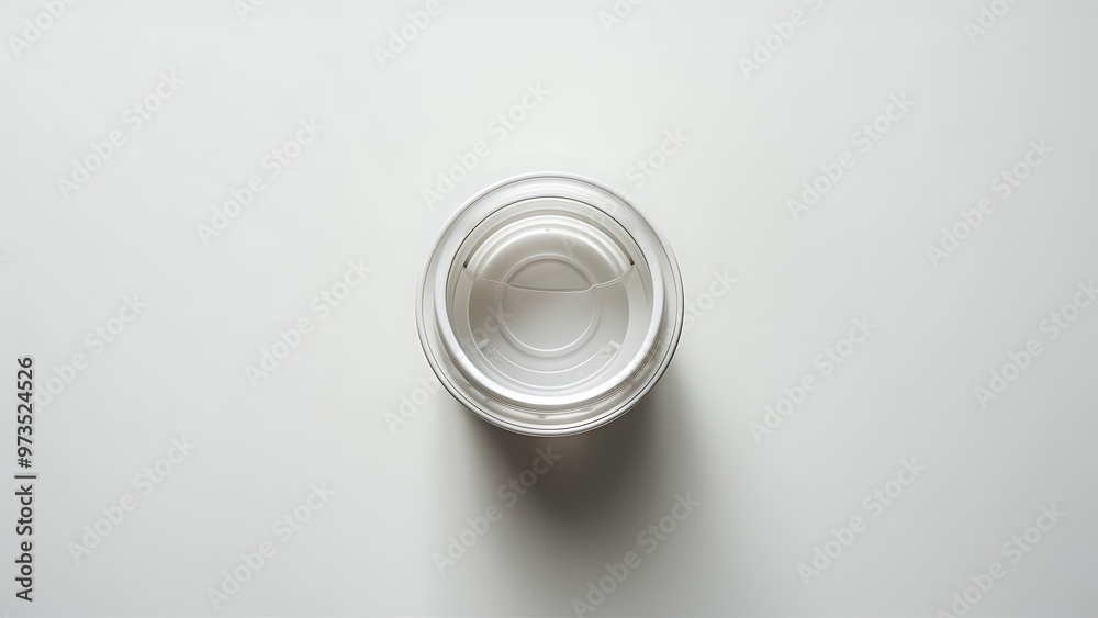 Top view of plastic disposable cup isolated on white Top view of plastic disposable cup isolated on white