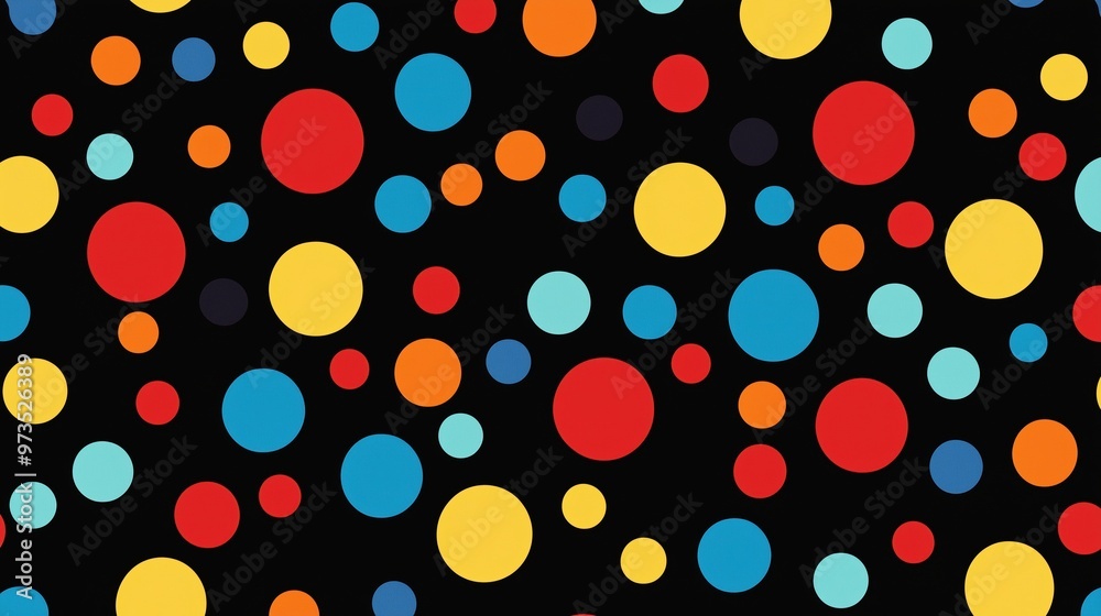 A colorful pattern of small circles on a black background. The circles are of different colors and sizes, creating a vibrant and lively atmosphere A colorful pattern of small circles on a black background. The circles are of different colors and sizes, creating a vibrant and lively atmosphere