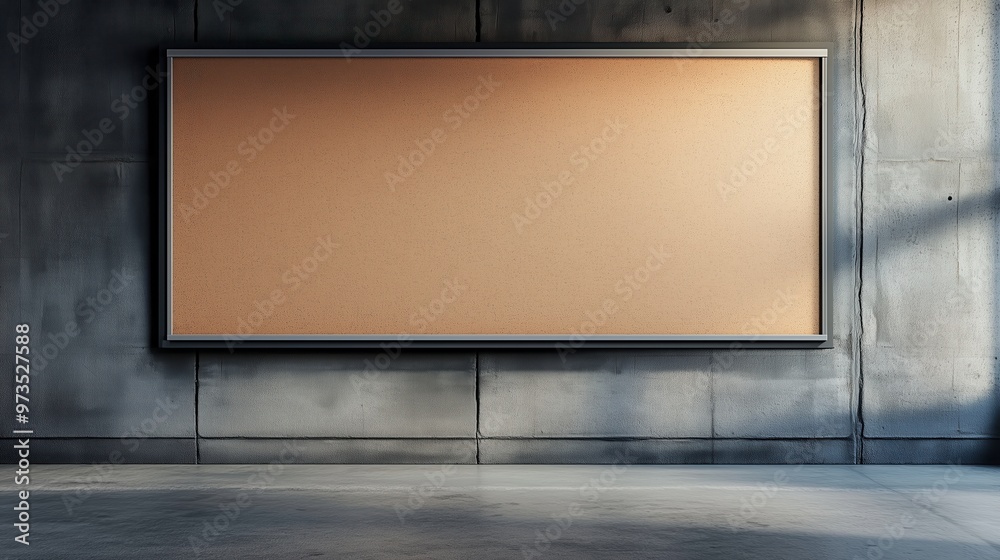 A large, empty wall with a sign on it. The sign is brown and has a lot of white space around it. Scene is somewhat somber and empty A large, empty wall with a sign on it. The sign is brown and has a lot of white space around it. Scene is somewhat somber and empty