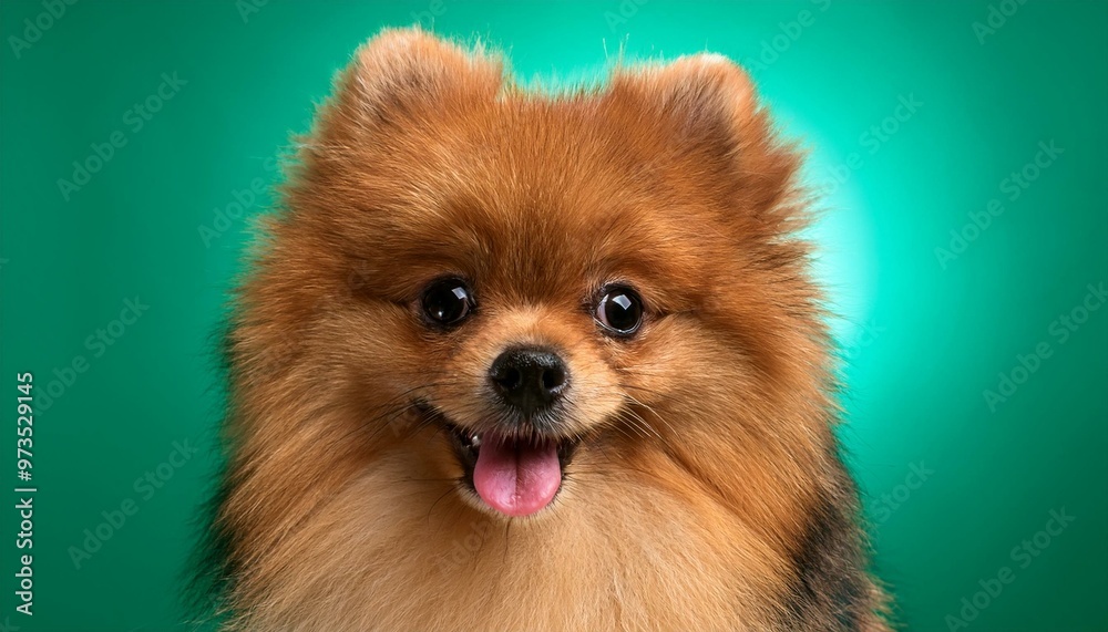 Pomeranian dog on colored background Pomeranian dog on colored background