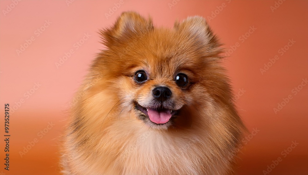 Pomeranian dog on colored background Pomeranian dog on colored background