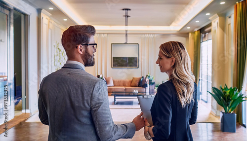 Buyer and agent in real estate