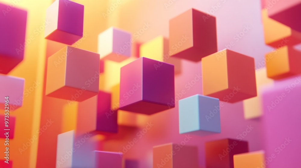 Abstract colorful cubes on a gradient background. Abstract colorful cubes on a gradient background.