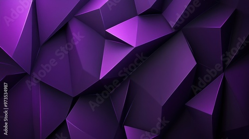 Abstract purple geometric background with 3d polygonal shapes.