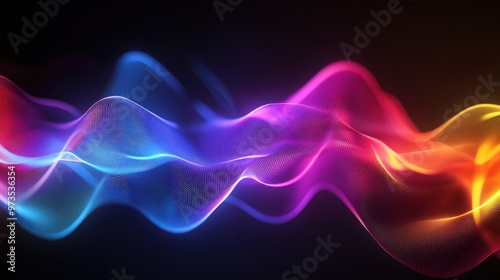 Wallpaper Mural Abstract colorful neon wave of light and energy on black background. Torontodigital.ca