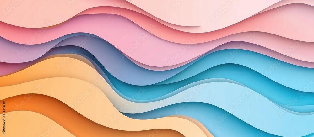 Fototapeta premium Abstract 3D Paper Background Or Wallpaper With Flowing Waves