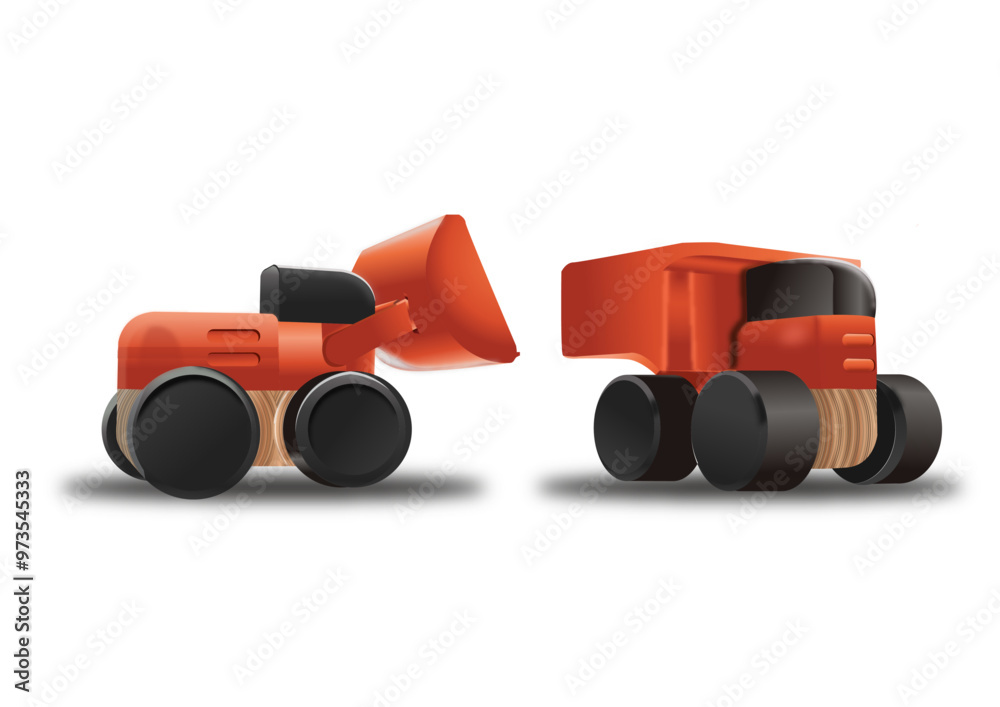 Fototapeta premium toy truck on a white background