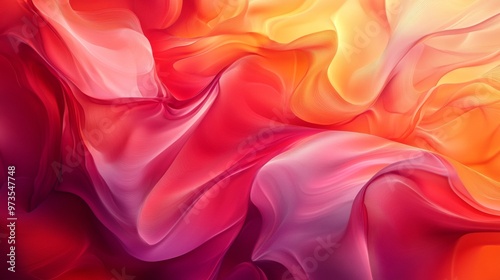 Abstract art style, fluid forms, gradient background, smooth effect