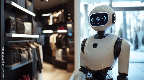 Wallpaper Mural A chat robot assisting with an online purchase, displaying product recommendations in a stylish conversation window Torontodigital.ca