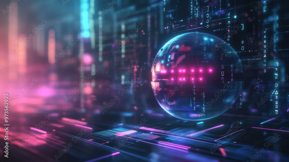A virtual assistant chat bot symbol with futuristic digital effects, symbolizing AI communication technology A virtual assistant chat bot symbol with futuristic digital effects, symbolizing AI communication technology