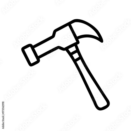 Silhouette Icon of a Hammer Clipart Illustration on Transparent Background