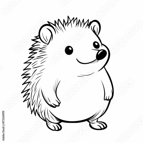 Cute hedgehog coloring page for kids, ideal for creative learning fun.