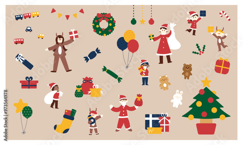 クリスマスのイラストセット
