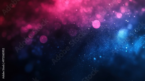 Abstract dark blue and pink background with bokeh lights and sparkles.