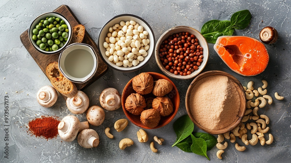 Assortment of Healthy Foods and Ingredients for a Balanced Diet Assortment of Healthy Foods and Ingredients for a Balanced Diet