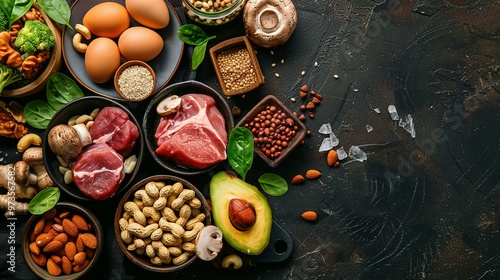 A Flat Lay of Healthy Food Ingredients for a Balanced Meal photo