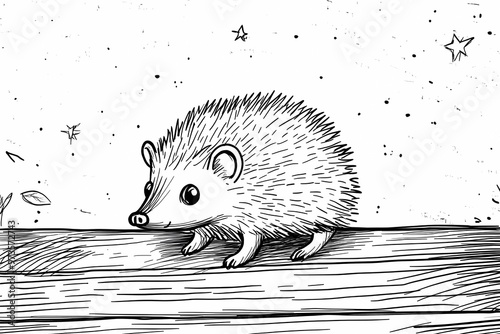 Cute hedgehog coloring page for kids, ideal for creative learning fun.