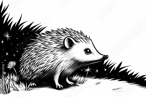 Cute hedgehog coloring page for kids, ideal for creative learning fun.